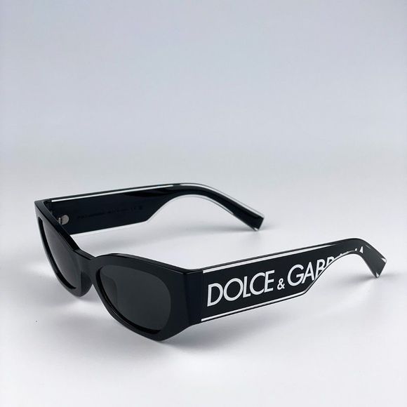 D&G DG6186 501/87 Sunglasses Black Dark Grey Cat Eye Women - Picture 9 of 12